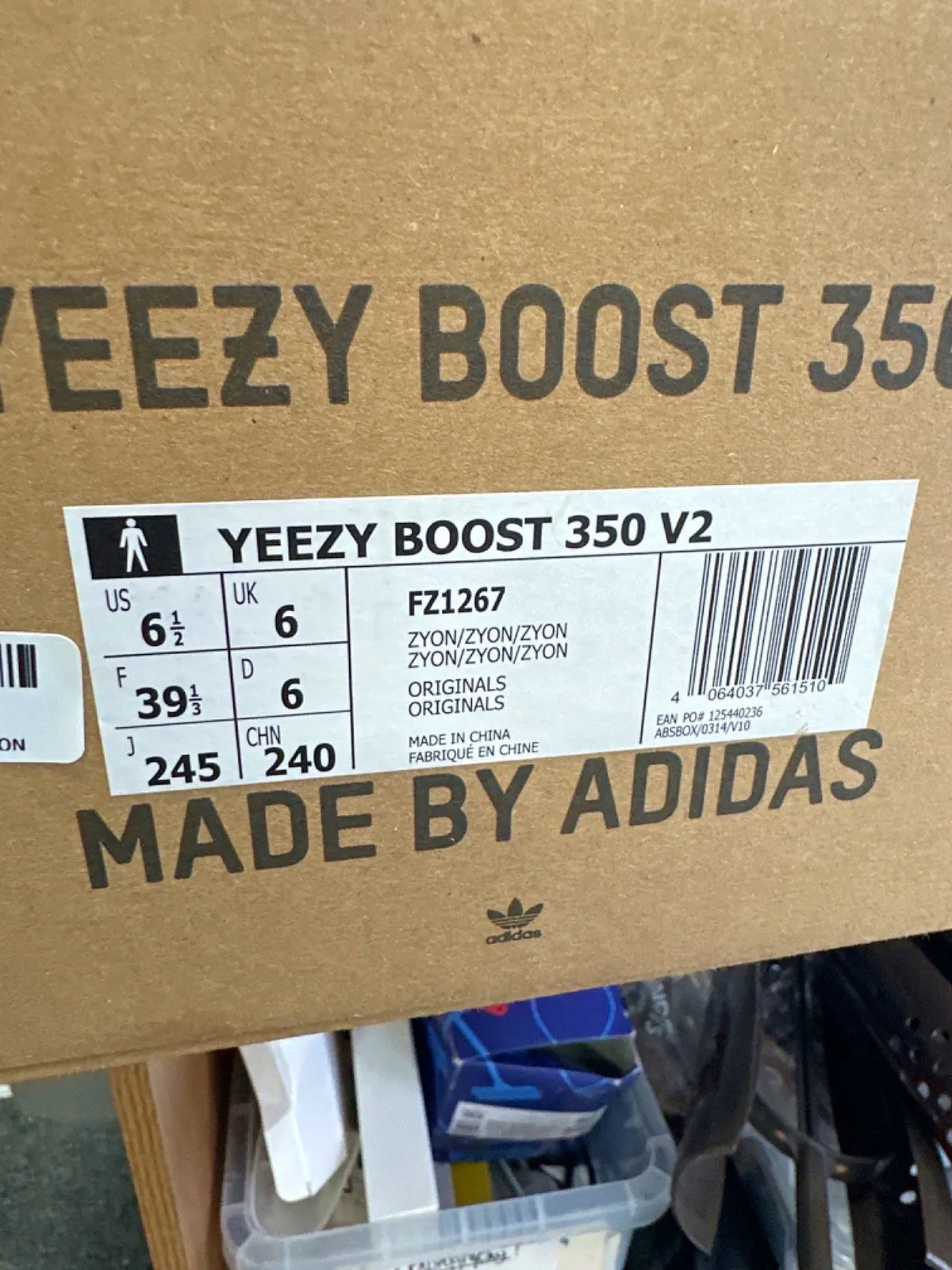Adidas FZ1267 Yeezy Boost 350 V2 Zyon Trainers  UK 06 