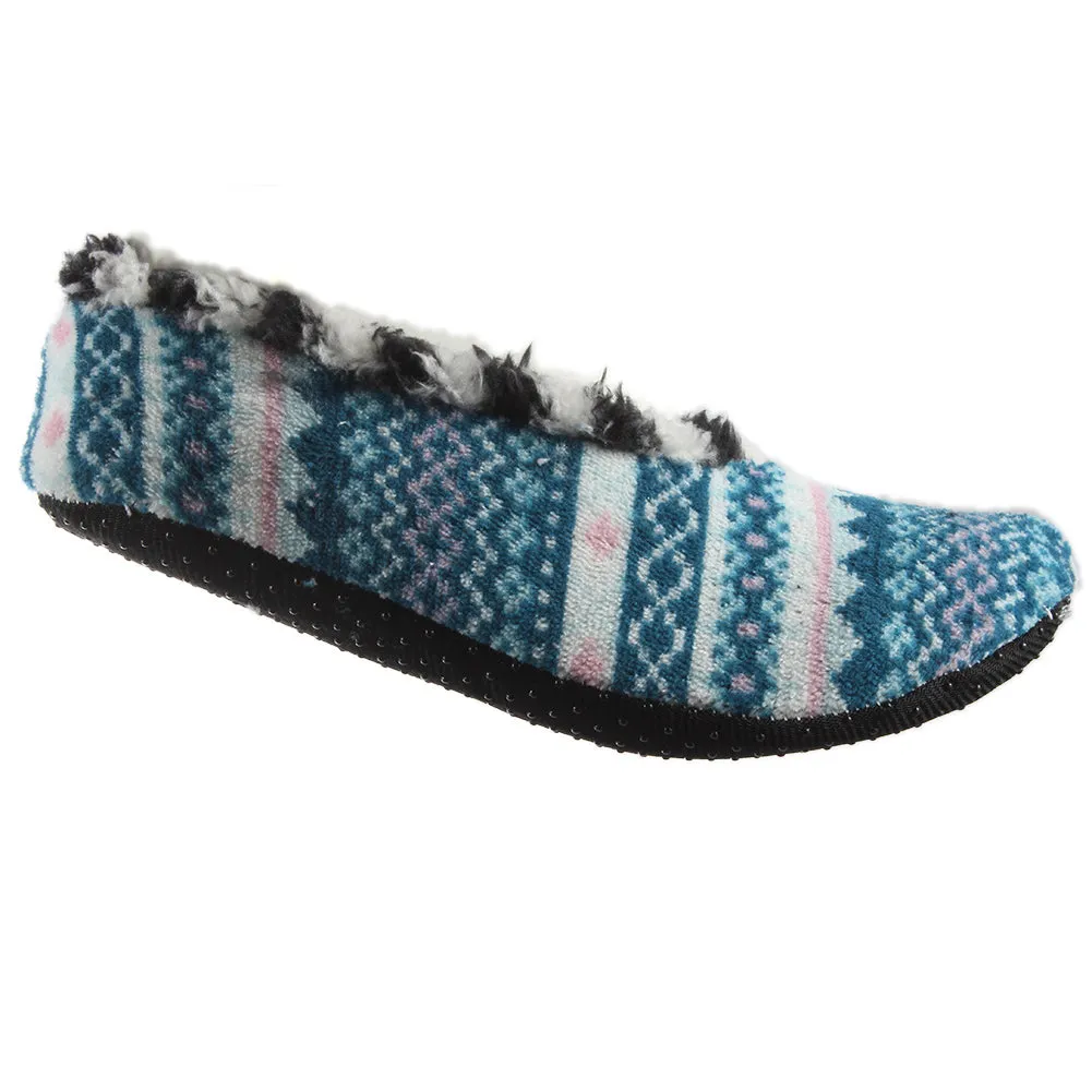 Carnival Ladies Super Soft Non Slip Gripper Sole Sherpa Slippers