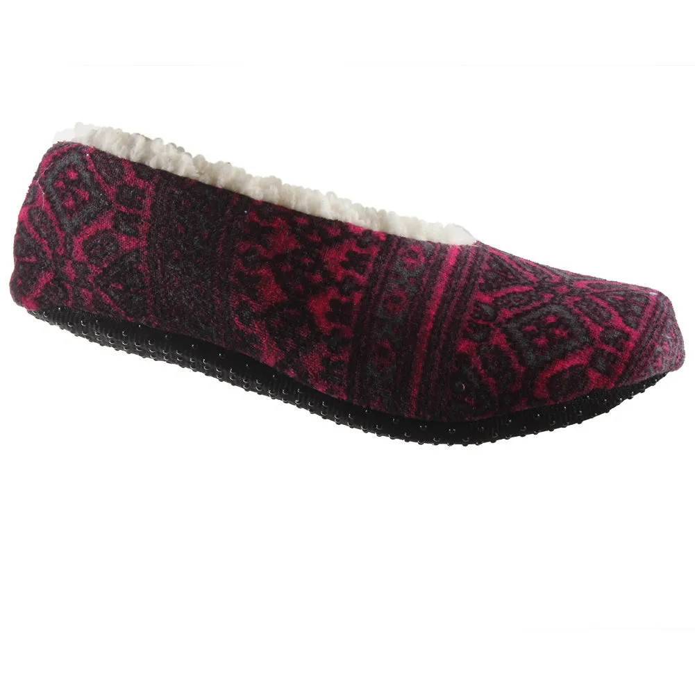 Carnival Ladies Super Soft Non Slip Gripper Sole Sherpa Slippers