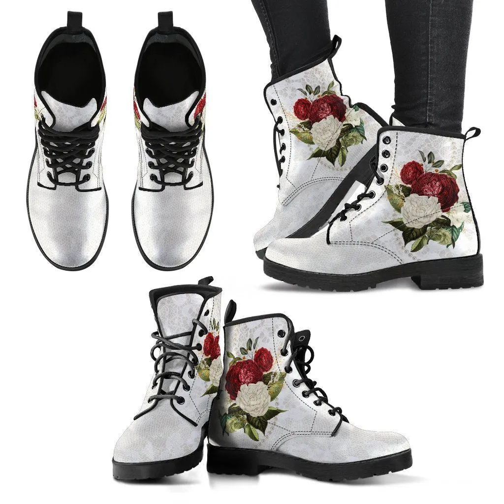 Combat Boots - Beautiful Flowers #32 | Custom Shoes, Women's Boots, Aesthetic Shoes, Boho Shoes, Vintage Style Shoes, Sorority Shoes
