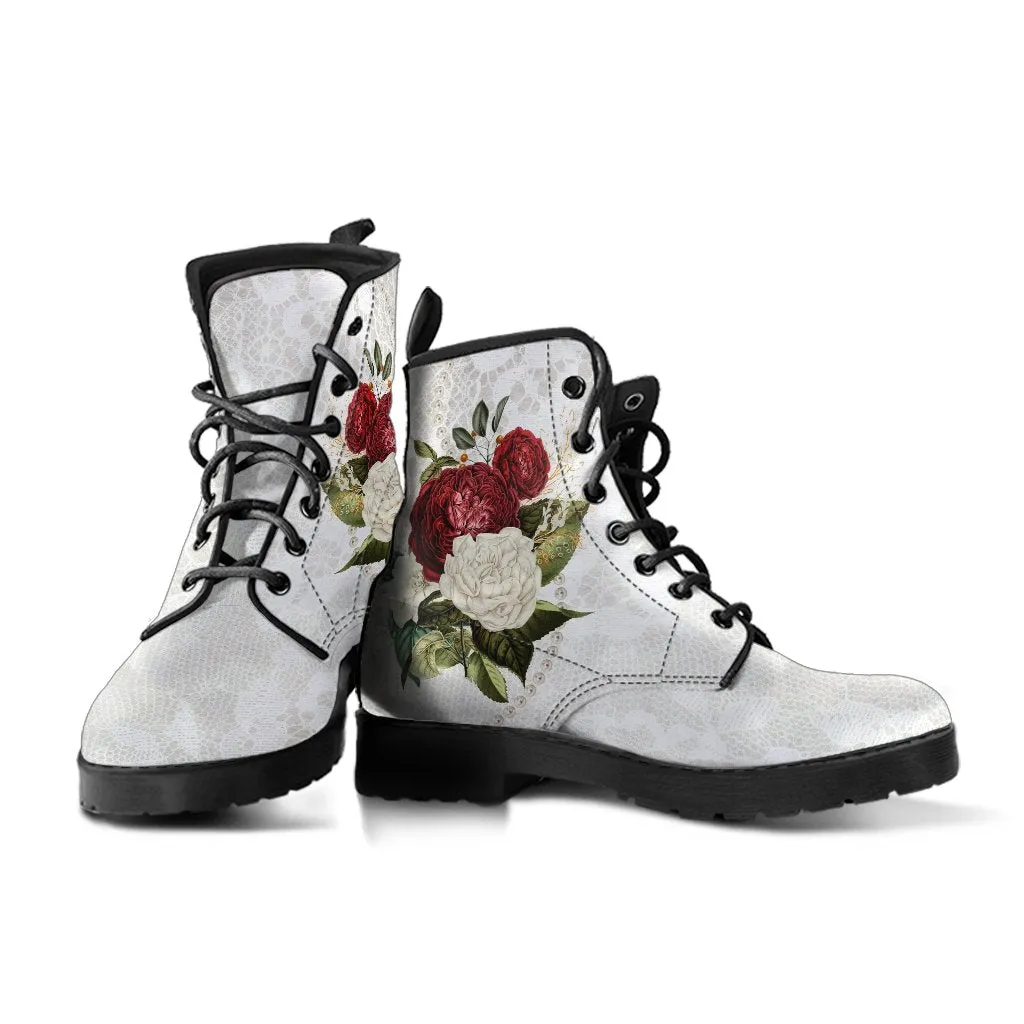 Combat Boots - Beautiful Flowers #32 | Custom Shoes, Women's Boots, Aesthetic Shoes, Boho Shoes, Vintage Style Shoes, Sorority Shoes
