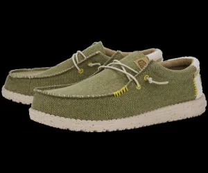 Hey Dude Men's Wally Coastline Jute Trainers Olive Green