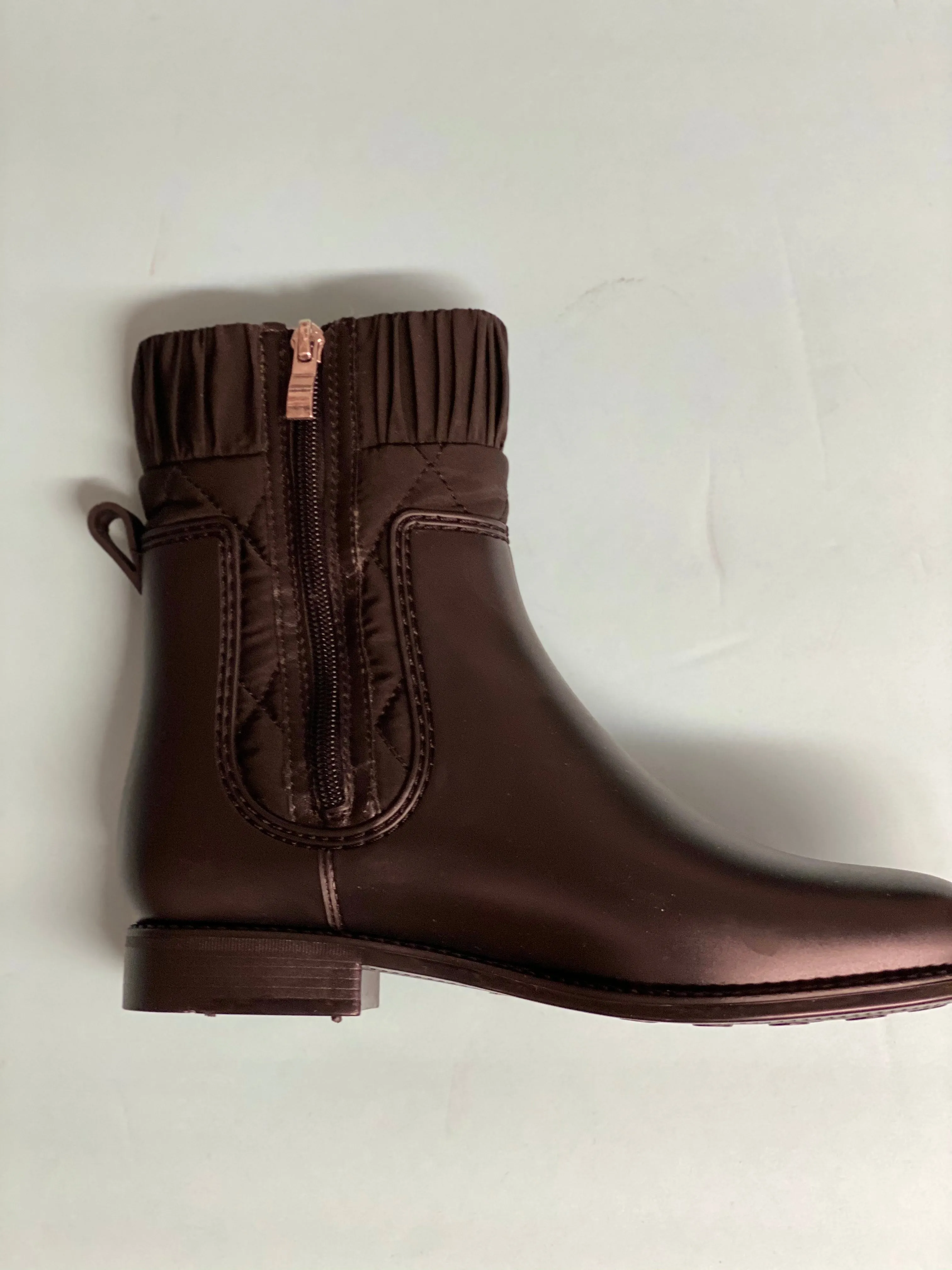HF Marsala-118 Quilted Fabric Ankle Boot