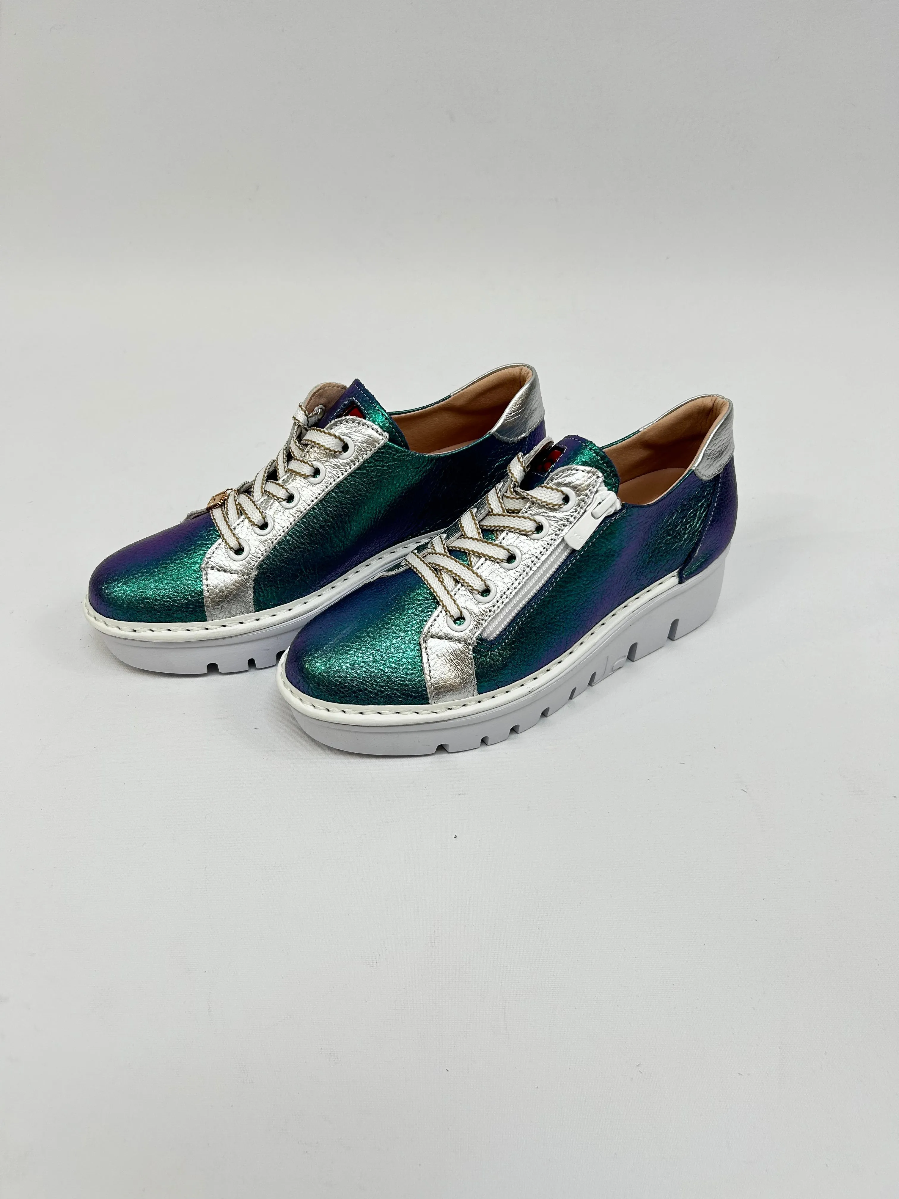 JOSE SAENZ Green & Purple Iridescent Trainers