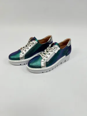 JOSE SAENZ Green & Purple Iridescent Trainers