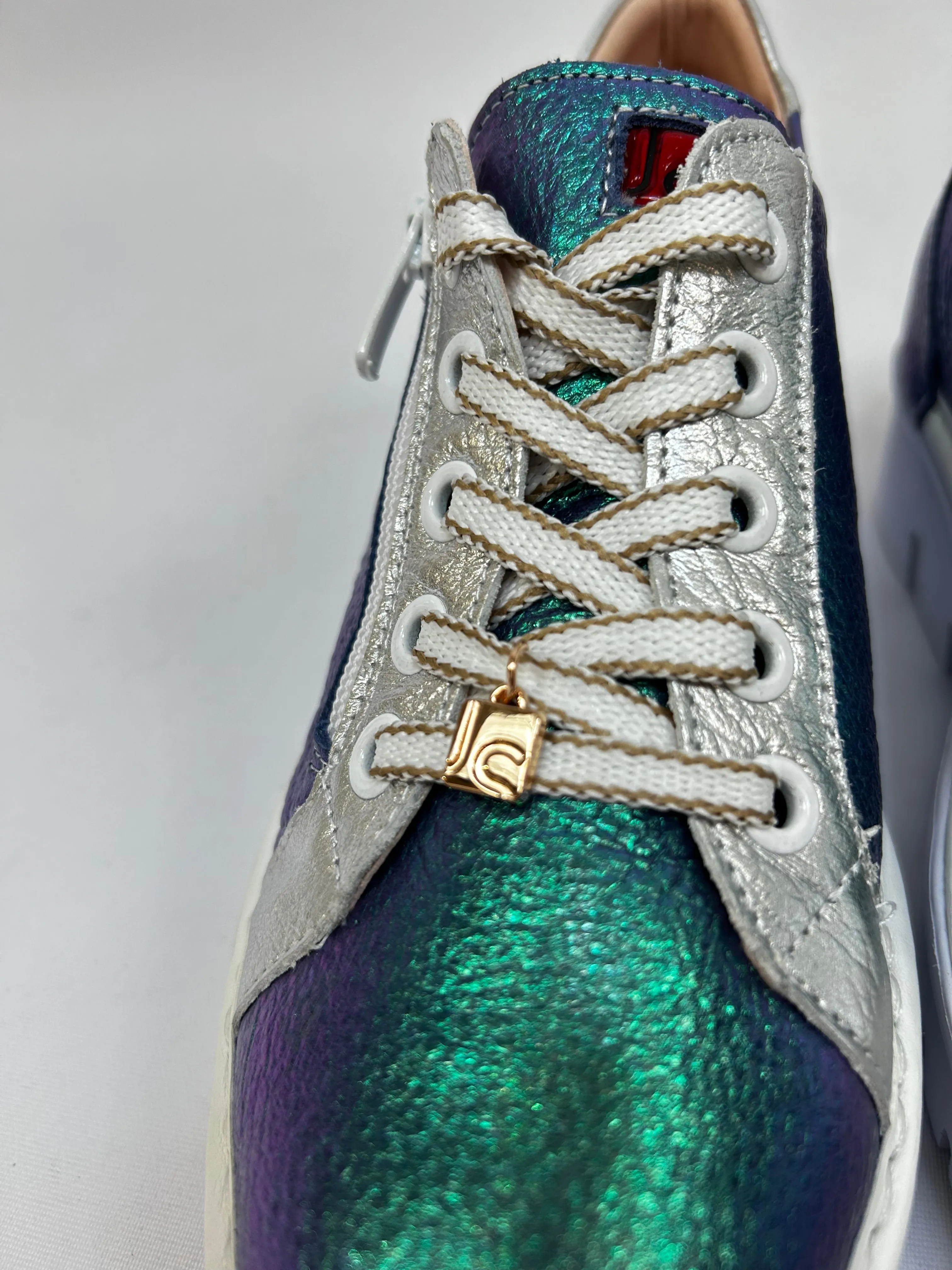 JOSE SAENZ Green & Purple Iridescent Trainers