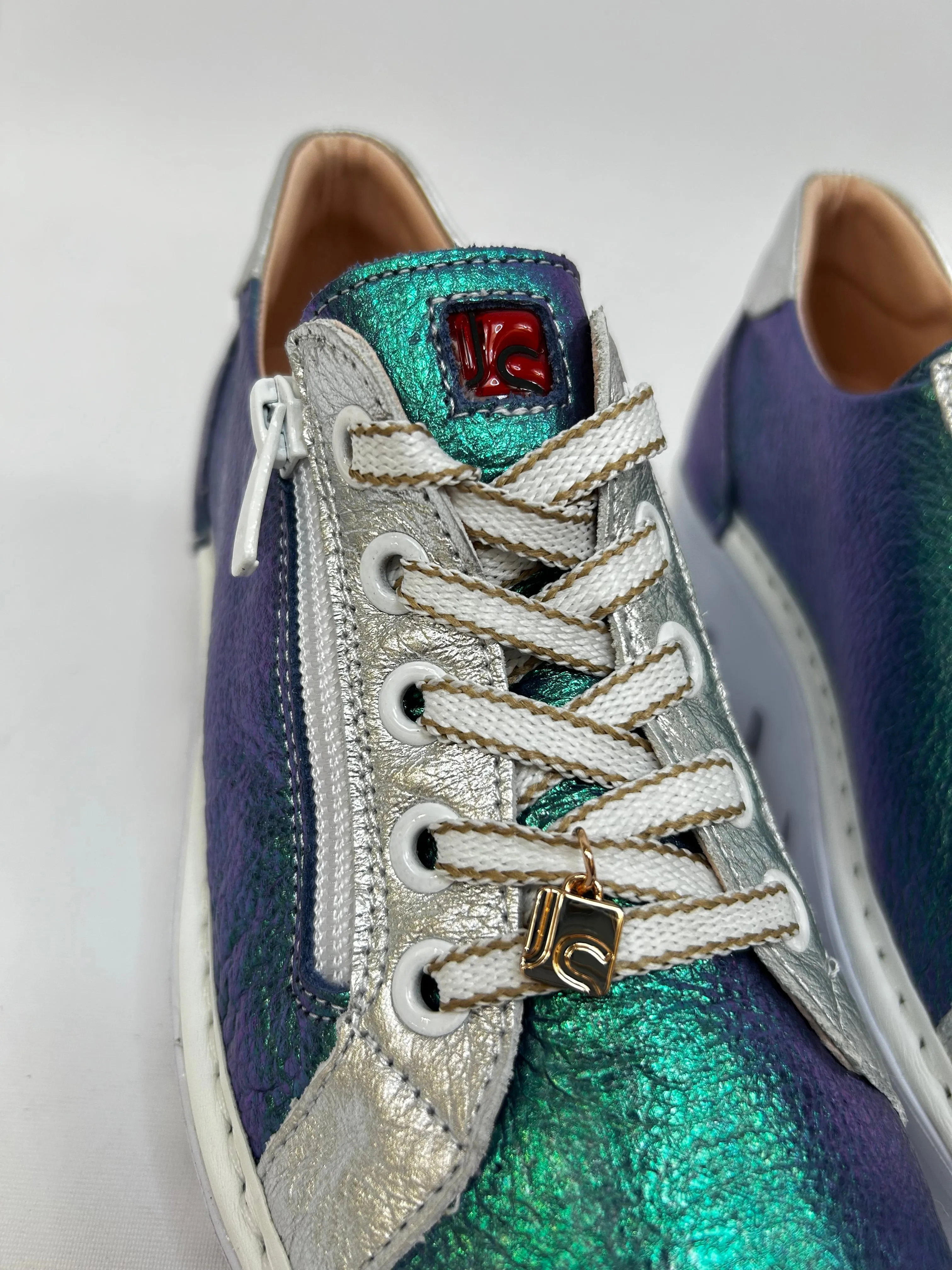 JOSE SAENZ Green & Purple Iridescent Trainers