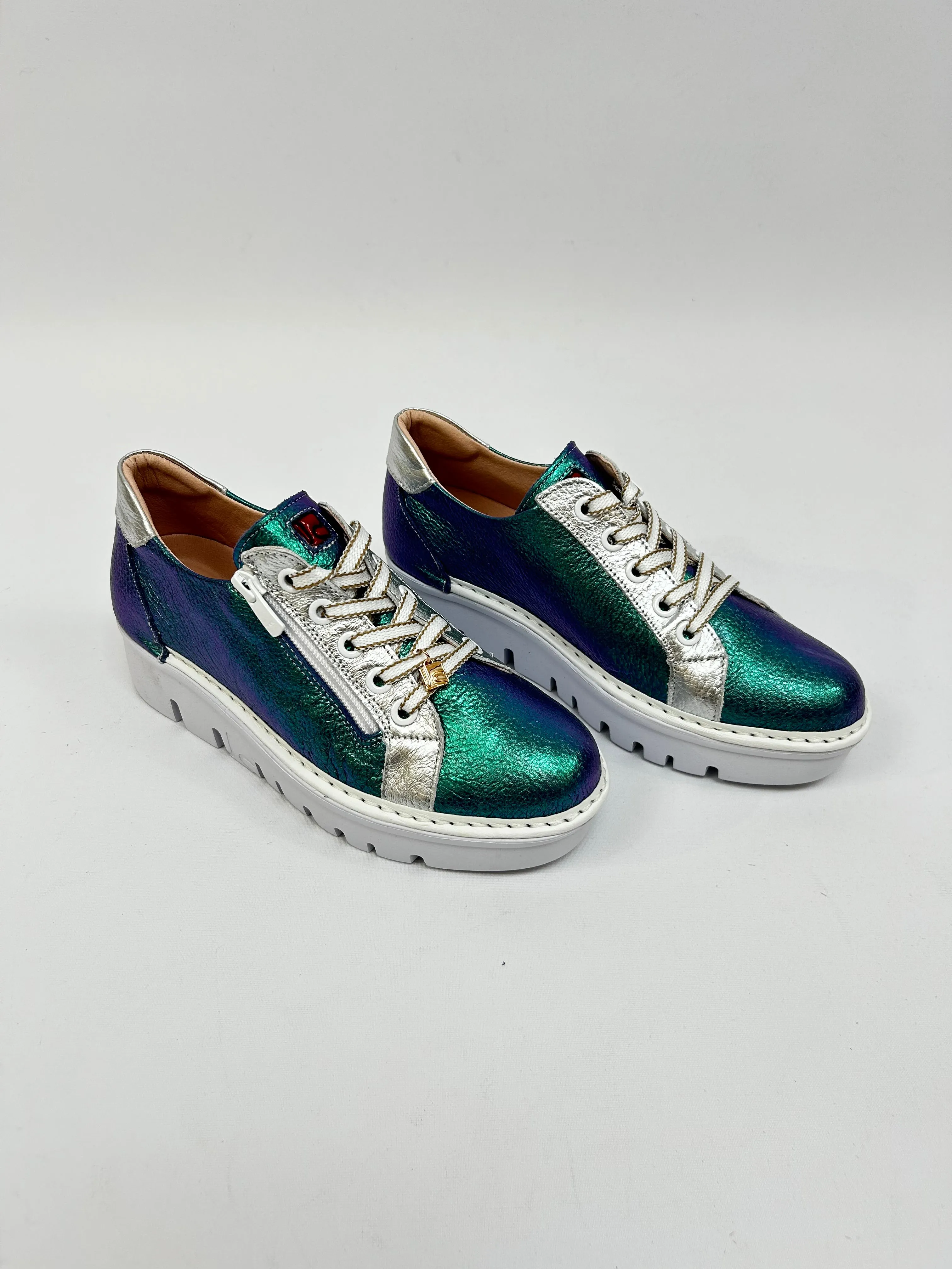 JOSE SAENZ Green & Purple Iridescent Trainers