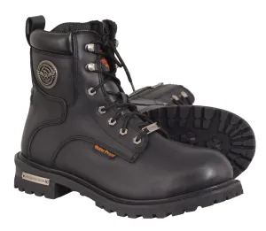 Men's Motorcycle Riding Waterproof Logger Boot with Lace to toe design