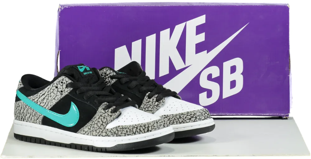 Nike BQ6817 Grey/Clear Jade-Black Dunk Low Pro Trainers UK 6.5 