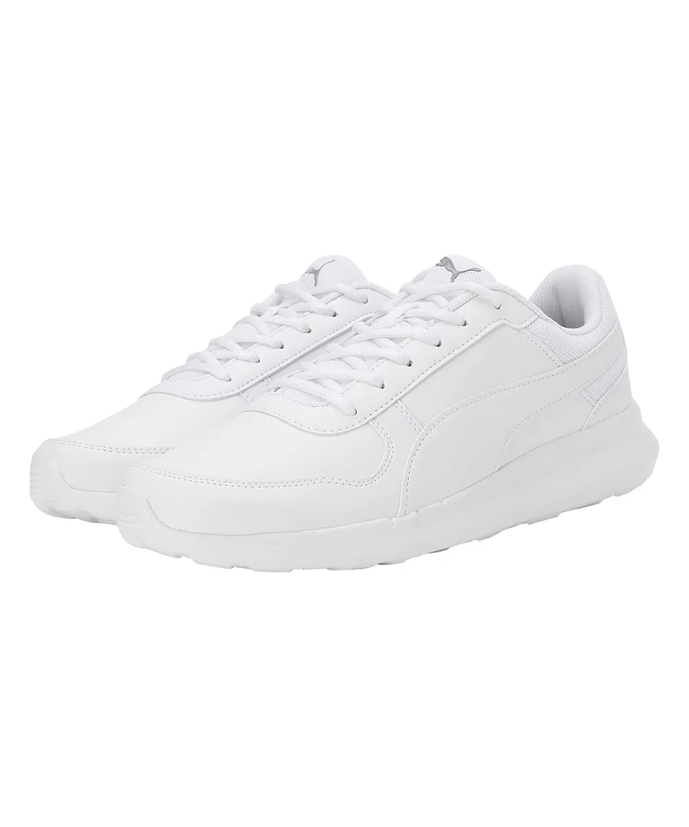 Puma Mens Dexfly V1 White-Cool Mid Gray Sneaker