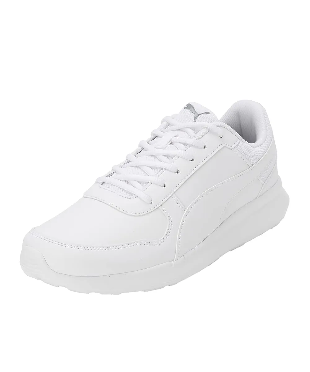 Puma Mens Dexfly V1 White-Cool Mid Gray Sneaker