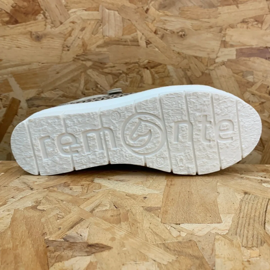 Remonte Womens Fashion Leather Trainers - Metallic