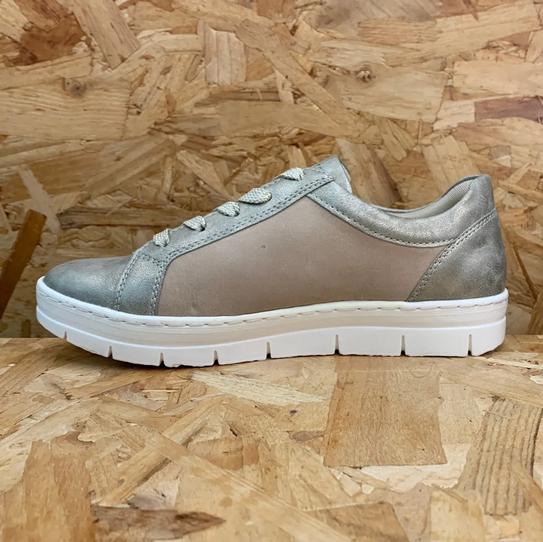 Remonte Womens Fashion Leather Trainers - Metallic