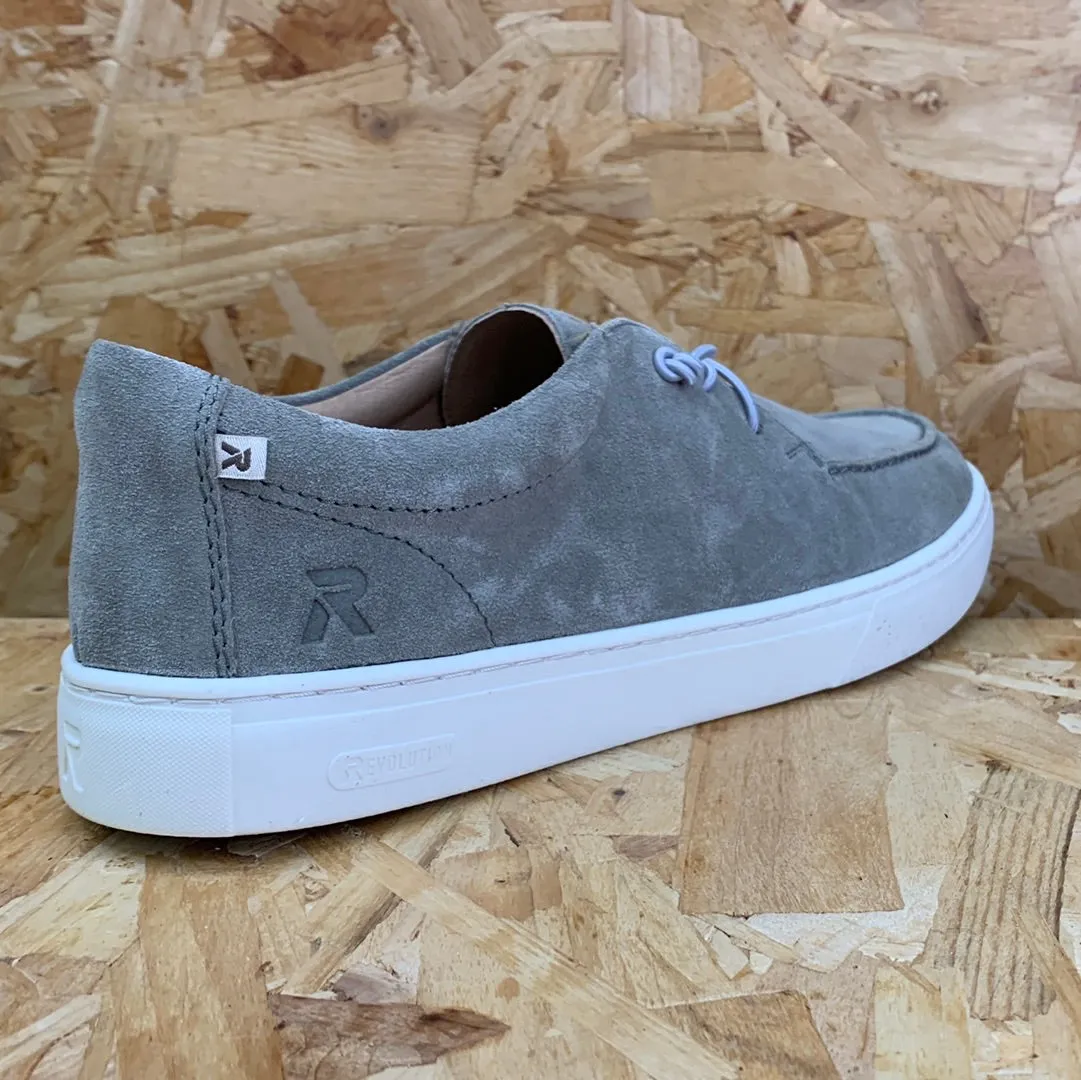 Rieker Mens Evolution Slip On Suede Mule - Grey
