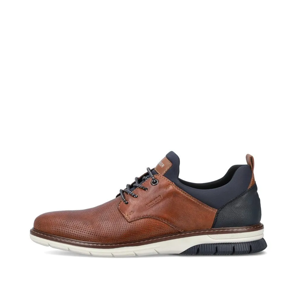 Rieker Mens Leather Shoe - Brown