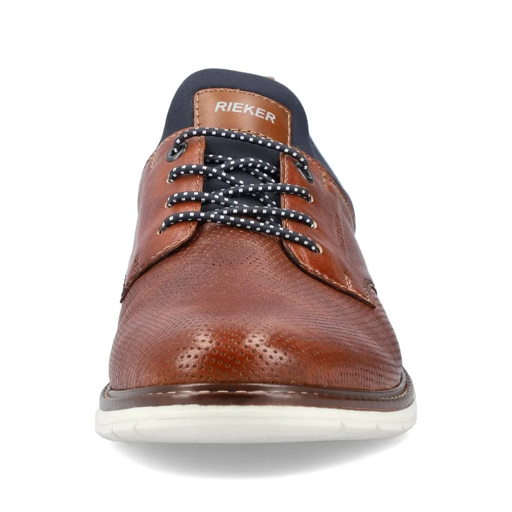 Rieker Mens Leather Shoe - Brown