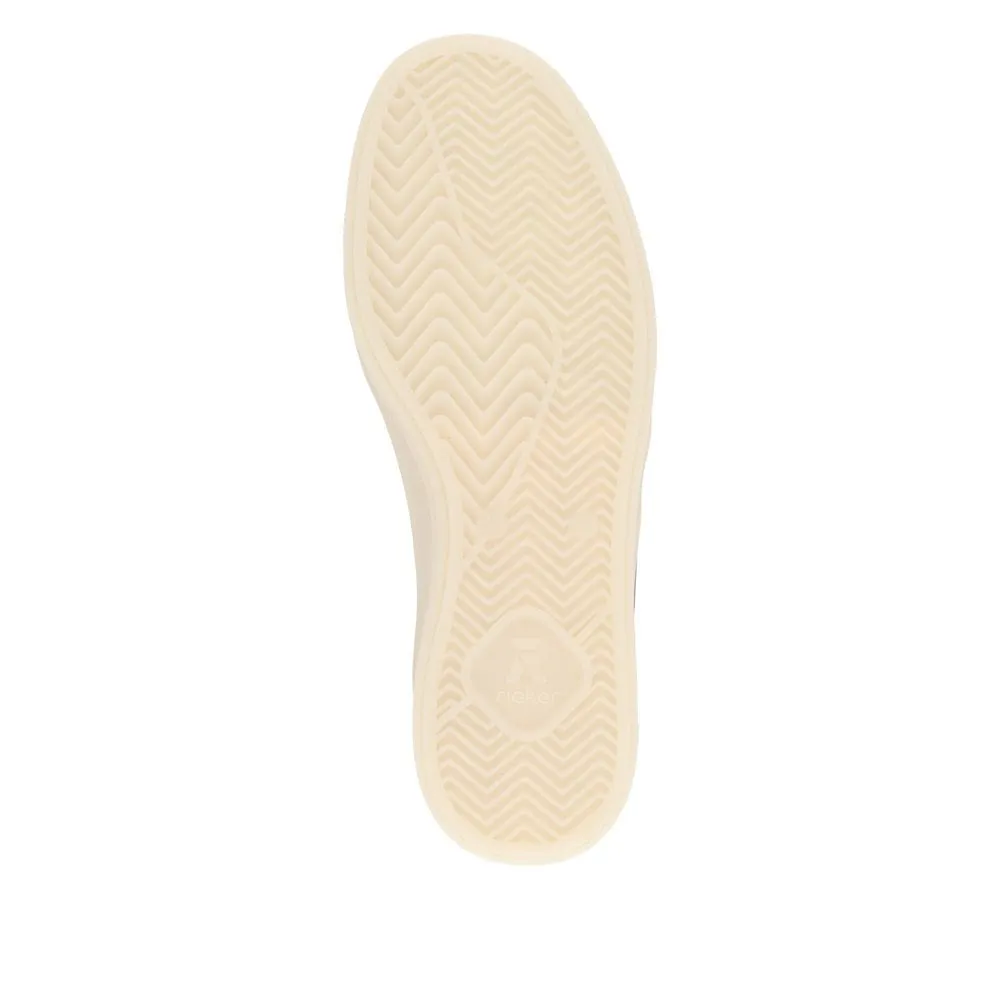 Rieker Womens Fashion Leather Trainers - Silver