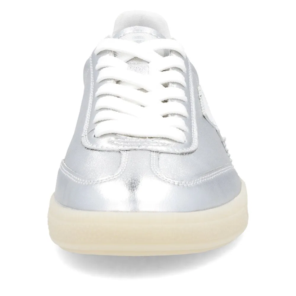 Rieker Womens Fashion Leather Trainers - Silver