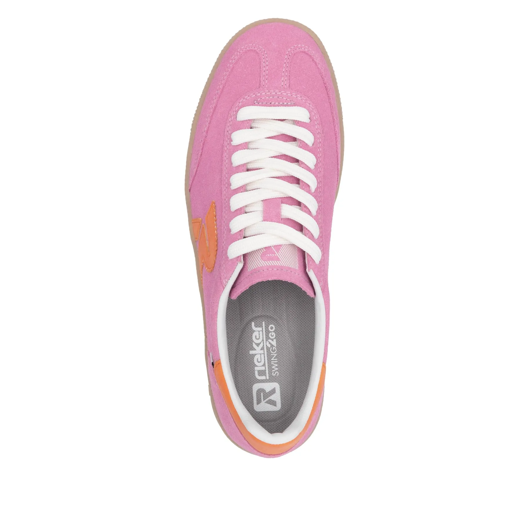 Rieker Womens Fashion Suede Trainers - Pink