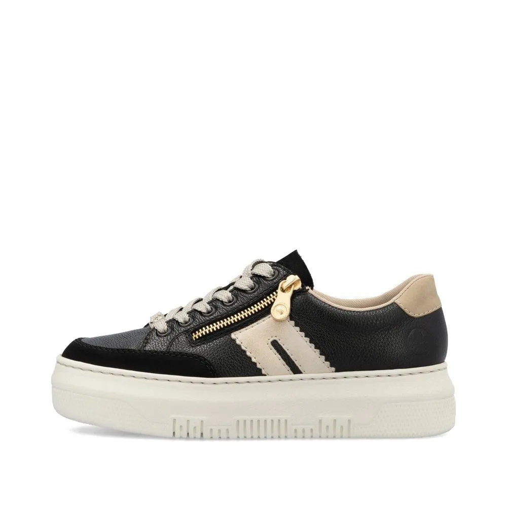 Rieker Womens Platform Trainers - Black