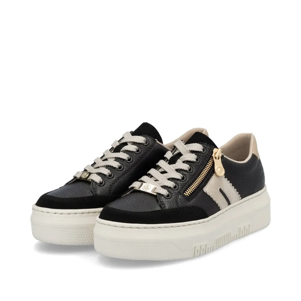 Rieker Womens Platform Trainers - Black