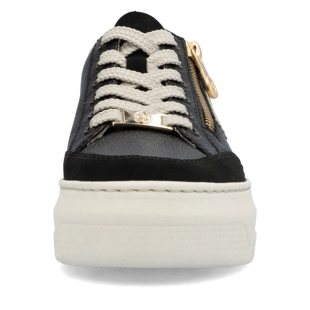 Rieker Womens Platform Trainers - Black
