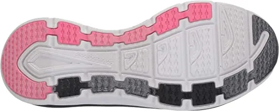 Skechers D'Lux Walker Quick Upgrade Black/Pink Pull On Knit Mesh Low Top Sneaker