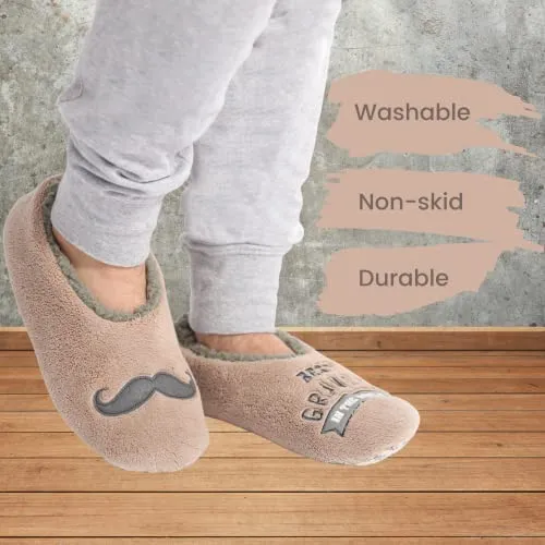 Splosh Men's Brown Grandpa Slippers