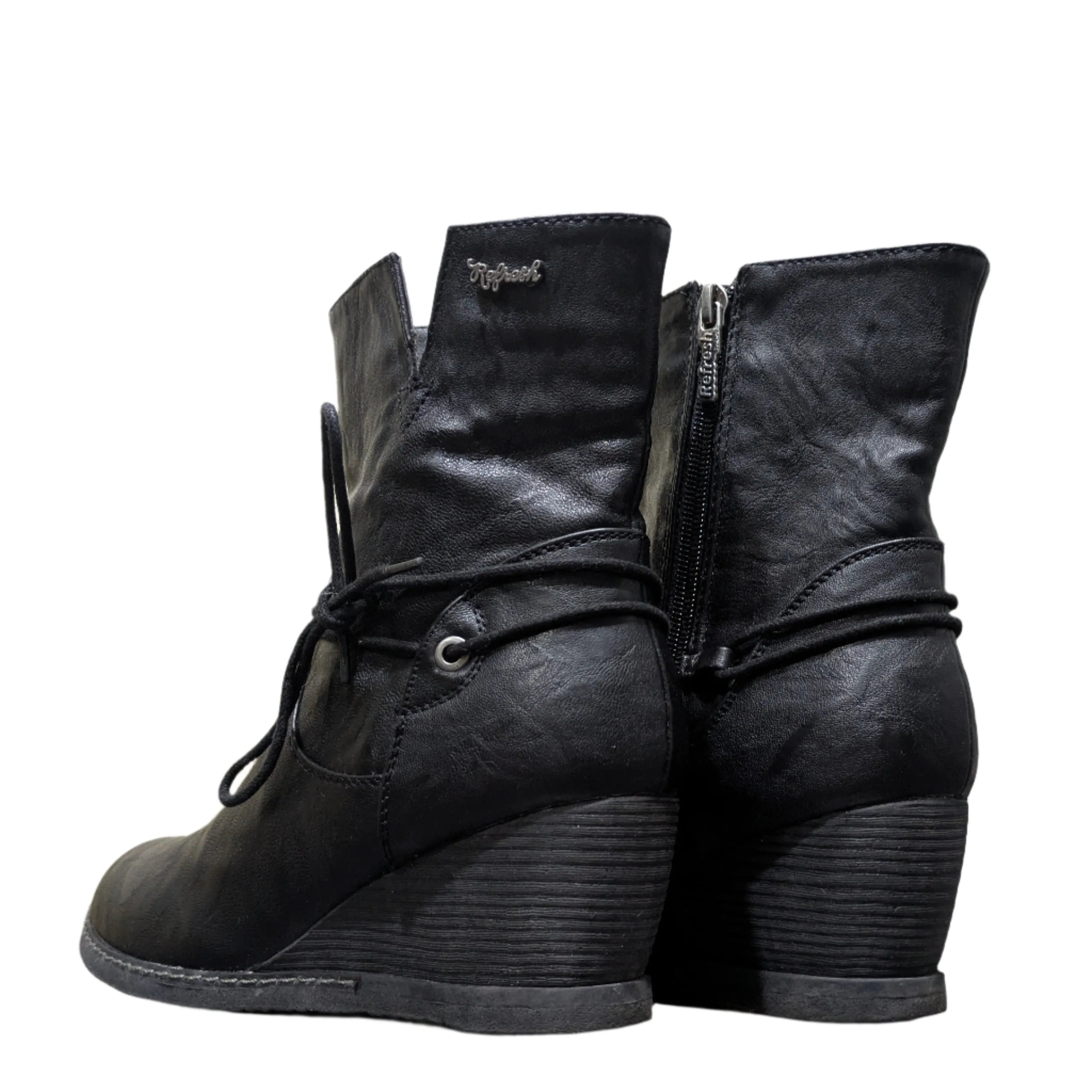 Women's Refresh Relaxed Ankle Boot with Wrap-Around Lace Size UK 6 / EU 39 / US 8
