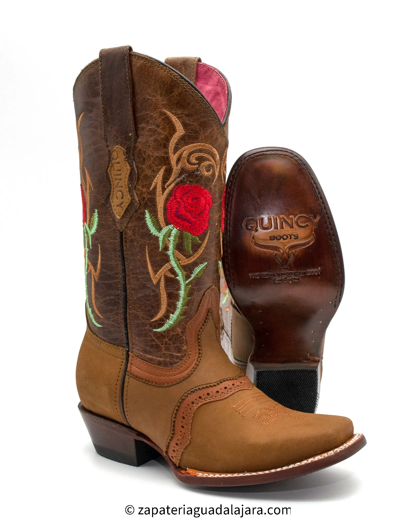 WOMEN'S SQUARE TOE CRAZY HONEYLEATHER BOOT -Q312R6251