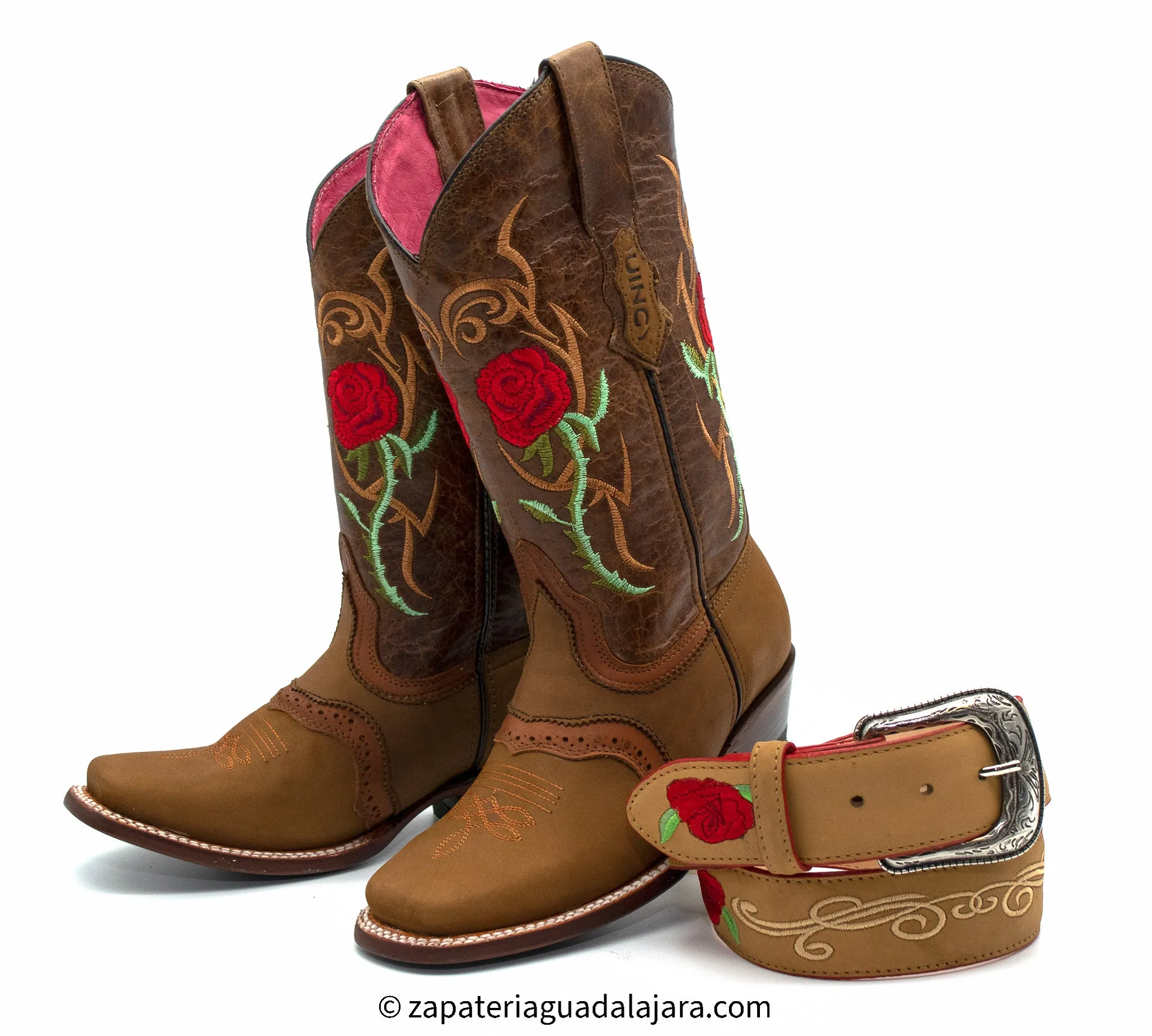 WOMEN'S SQUARE TOE CRAZY HONEYLEATHER BOOT -Q312R6251